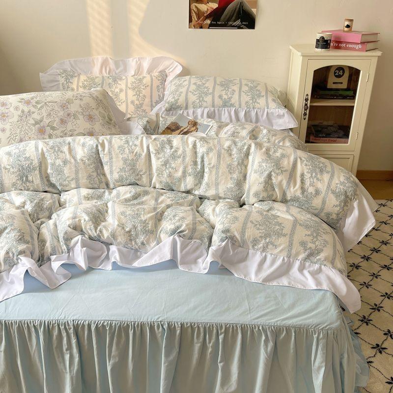 Four-piece Bed Set Washed Cotton Duvet Cover Sheets EX-STOCK Canada