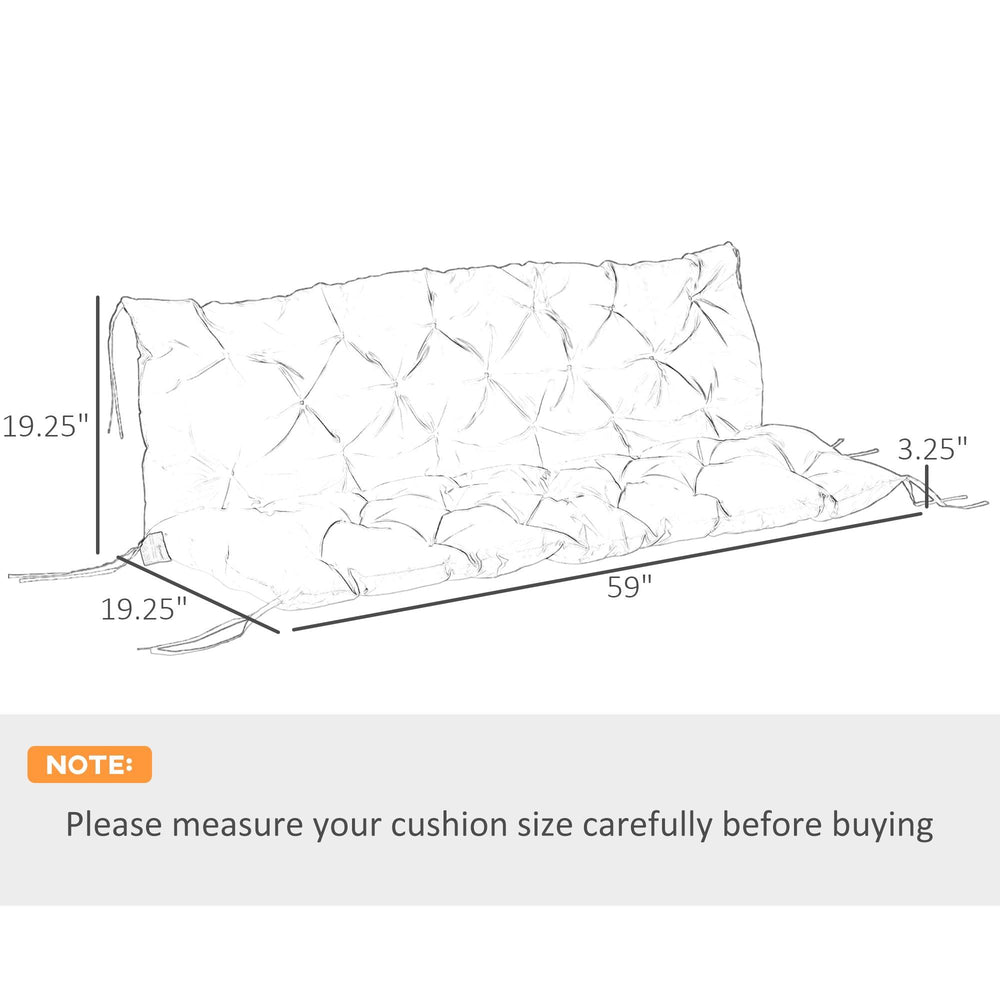 59" x 38" getuftetes Bankkissen für Gartenmöbel, Ersatz für 3-Sitzer Schaukelstuhl, Terrassen-Sofa/Couch, KhakiEX-STOCK Canada