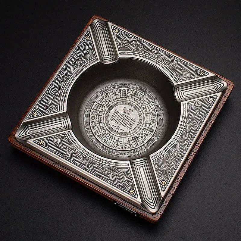 Luxury Wooden Metal Alloy 4 slots Cigar Ashtray - EX-STOCK Canada