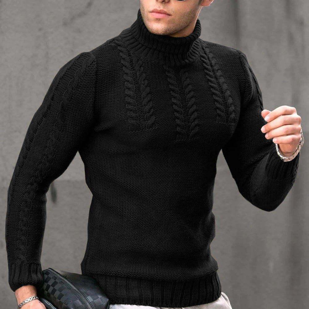 Men's Turtleneck Twisted Long-sleeved Sweater Thermal Head Cover EX-STOCK Canada
