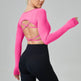 Long Sleeve Hollow Back Crop Workout Top for Women Sport Gym Top - EX-STOCK Canada