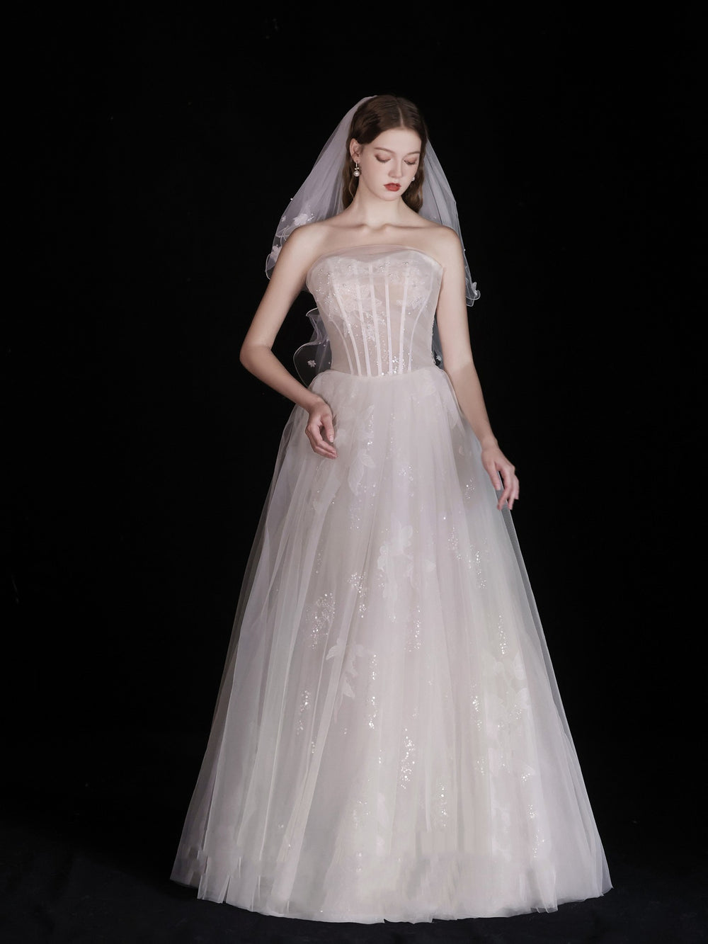 White Wedding Bridal Dress Light Yarn Dinner Tube Top Dress EX-STOCK Canada