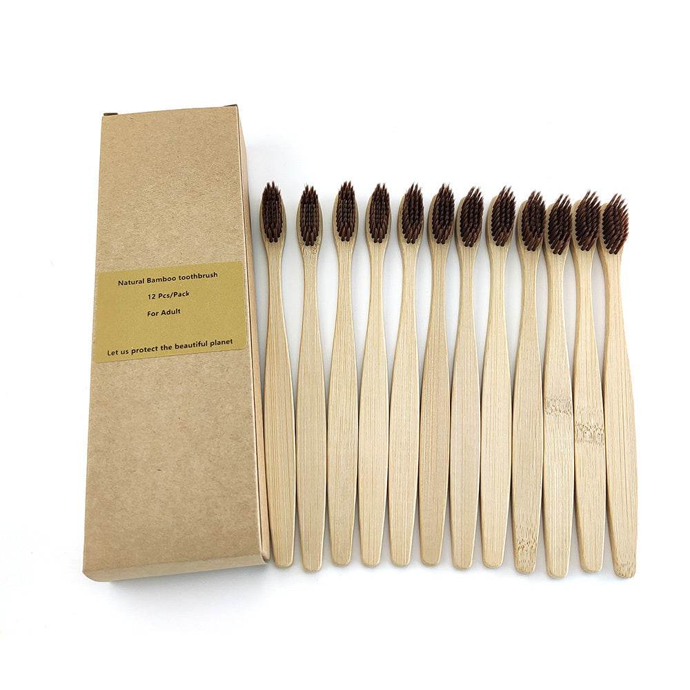 Eco friendly 12 Bamboo toothbrushes - EX-STOCK Canada
