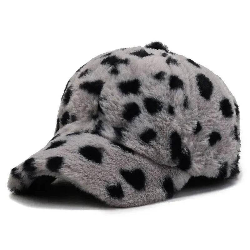 Fashion Leopard Fleece Baseball All-matching Peaked Cap - EX-STOCK Canada
