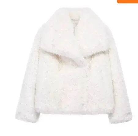 Winter Plush Open front Coat Thick lapel Outwear Faux Fur Coat women - EX-STOCK Canada