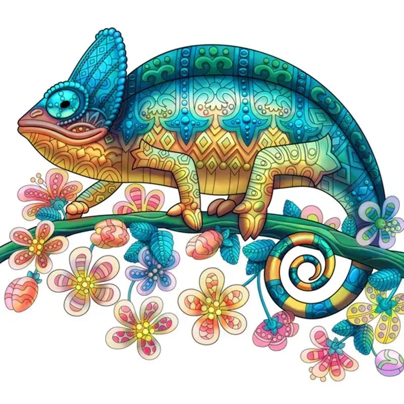 Each Piece Is Animal Shaped Christmas Gift Colorful Elephant Turtle Wooden Jigsaw Puzzles
