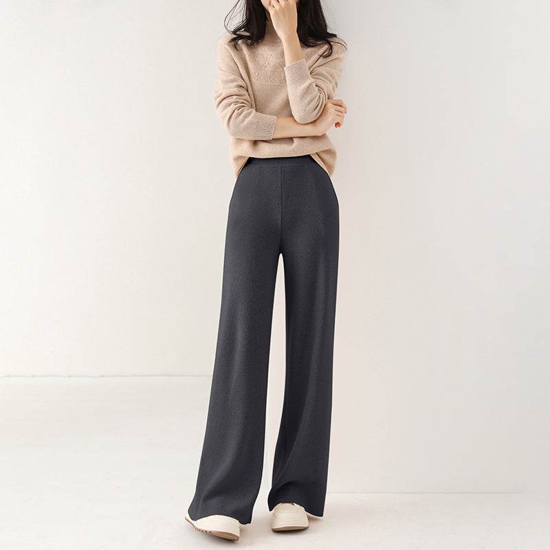 High Waist Casual All-match Knitted Mop Trousers Thickened - EX-STOCK Canada