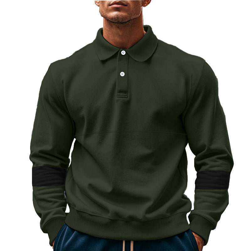 Maglietta Polo da Uomo alla Moda a Maniche Lunghe con Colletto e Bottoni, Top Sportivo Casual Largo, Abbigliamento Autunno PrimaveraEX-STOCK Canada