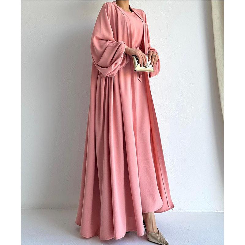 Mode féminine Robe musulmane Manteau ample à laçage et taille ajustée Long EX-STOCK Canada