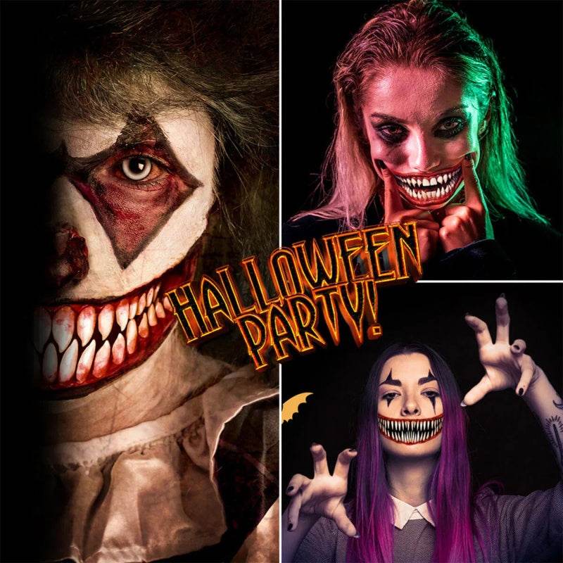 18 Sheets Halloween Temporary Tattoo Stickers 18 Styles Realistic Face Tattoo Face Stick Horror Prank Props Make Up Face Decals Cosplay Decor For Halloween Trick Or Treat Party Costumes Party - EX-STOCK Canada