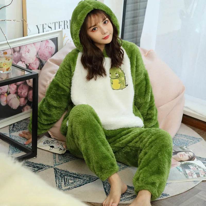 Thick Warm Coral Velvet Pajamas Sets - EX-STOCK Canada