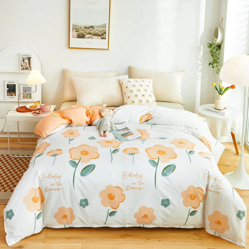 Cotton Duvet Cover One-piece Wholesale Pure Single Double Student Dormitory Bed Sheet Four-piece Set EX-STOCK Canada