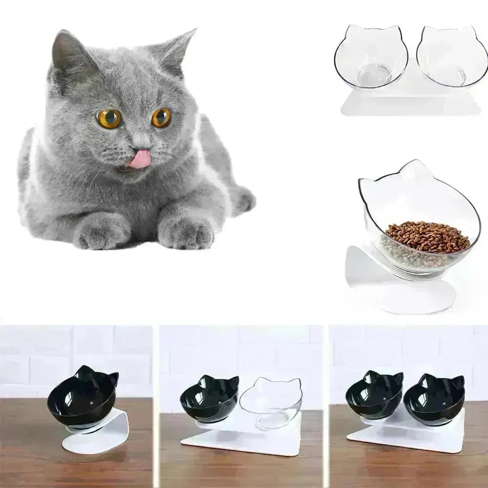 Elevated Double Food Bowl for Pets Cat Dog Food and water Bowl - EX-STOCK CANADA