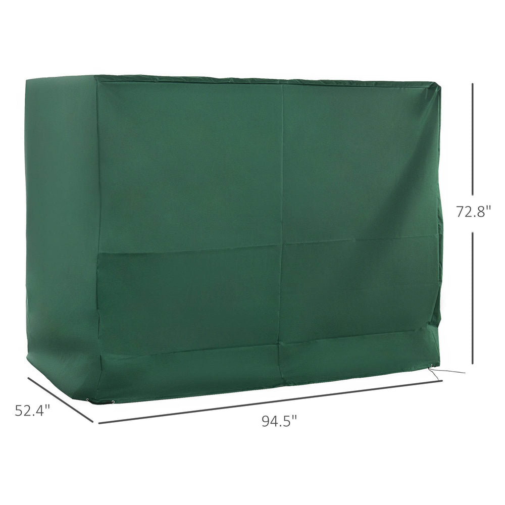 600D Oxford 3-Seater Patio Swing Cover Outdoor Swing Chair Cover Rain Protection Waterproof Anti-UV, Dark Green - EX-STOCK Canada