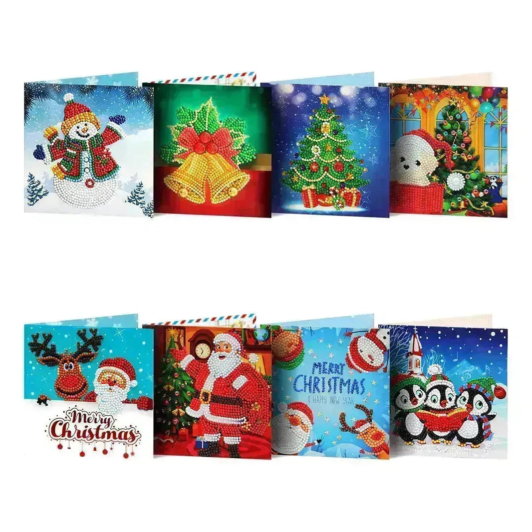 Piece de carte de Noël de bricolage à la main peinture de diamant