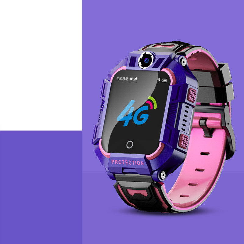 A63 Kids 4G Smart Watch – GPS, Waterproof, Camera, Green & Purple
