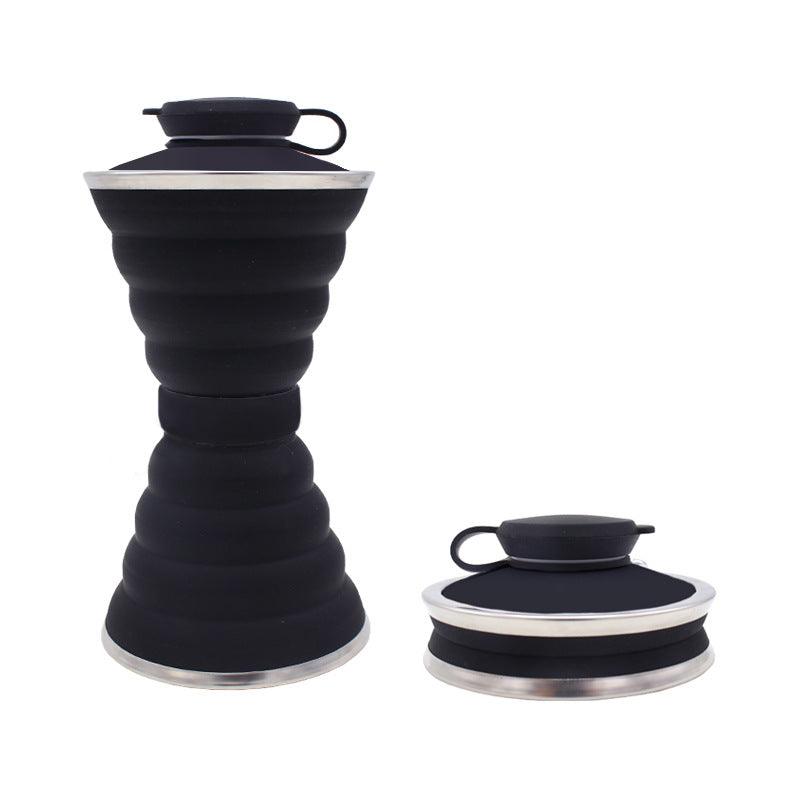 Bouteille d'eau en silicone de 500ML, pliable, étanche, portable, pour sportifs, voyage en extérieur, salle de sport, randonnée, réutilisable, accessoires de cuisine