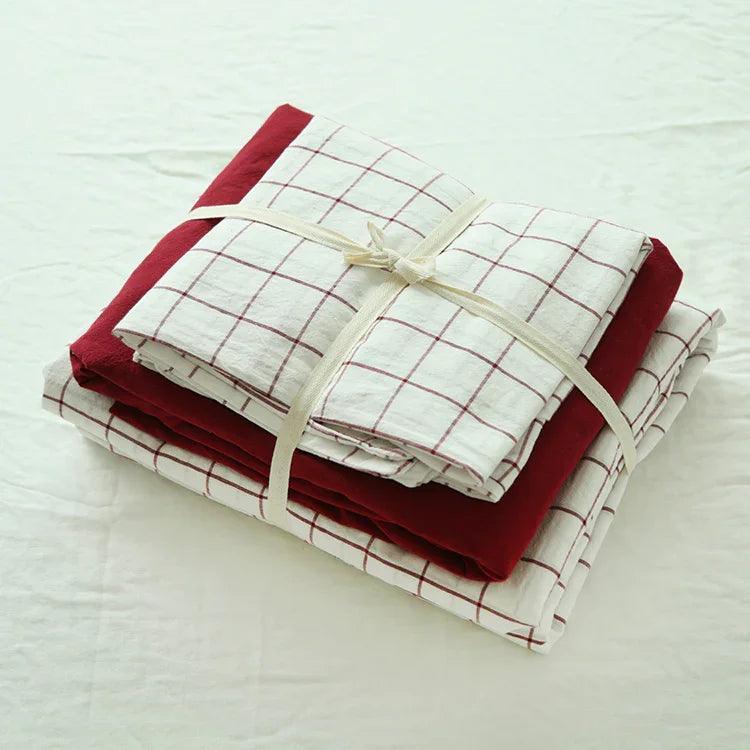 Ropa de cama con funda nórdica de algodón lavado de cuatro piezasEX-STOCK Canada