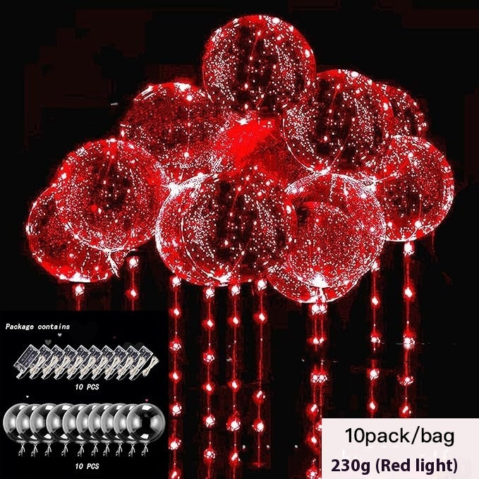 LED Glowing Balloon Party Decoration – 20" TPU Glow Balloons with Color Light Options