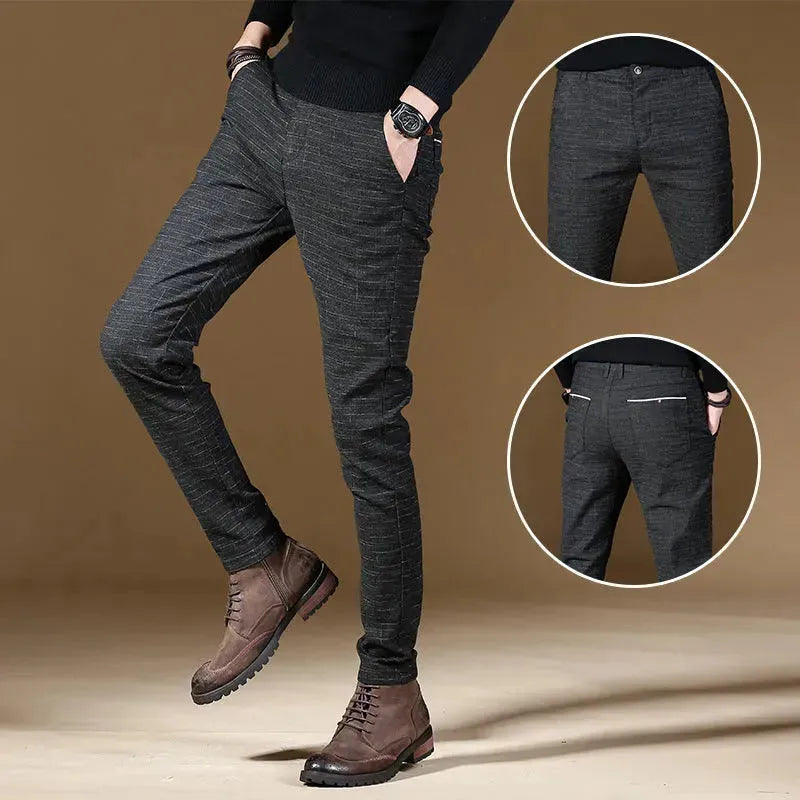 Fashion High Quality Men Spring Autumn Slim fit straight Trouser