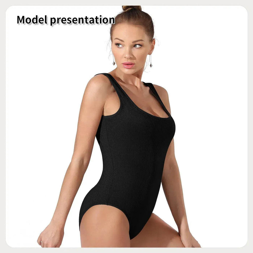 One piece Full body shaper Sleeveless Square neckline Bodysuit - EX-STOCK Canada