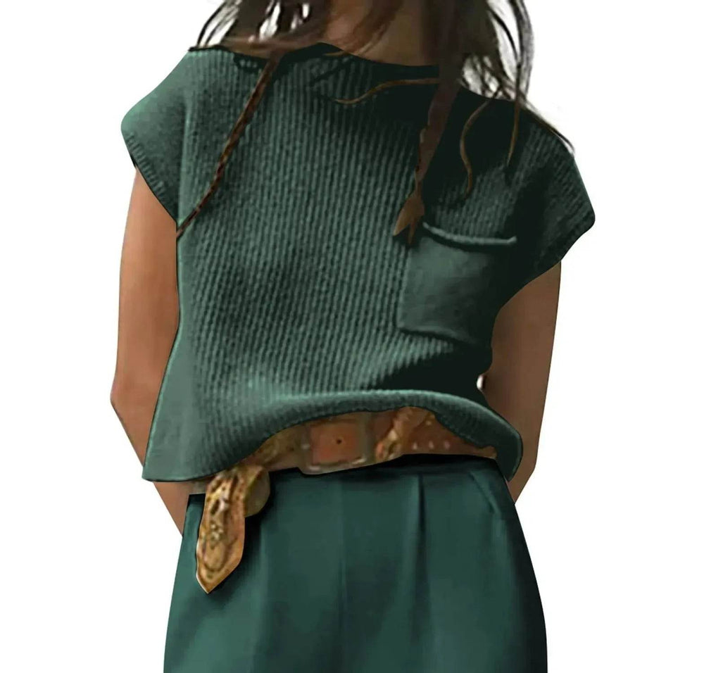 Women Knitted short Sleeve Pullover Tops for women - EX-STOCK Canada