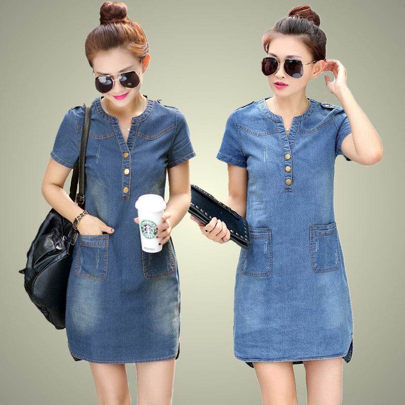 Casual Denim Fashion Mini Jeans dress - EX-STOCK Canada