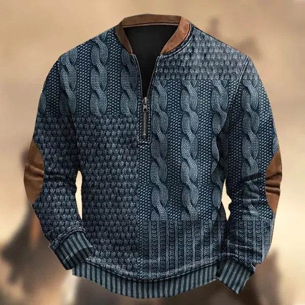 Printed Men's 3D Half Placket Zipper Sweatshirt Pullover - EX-STOCK Canada