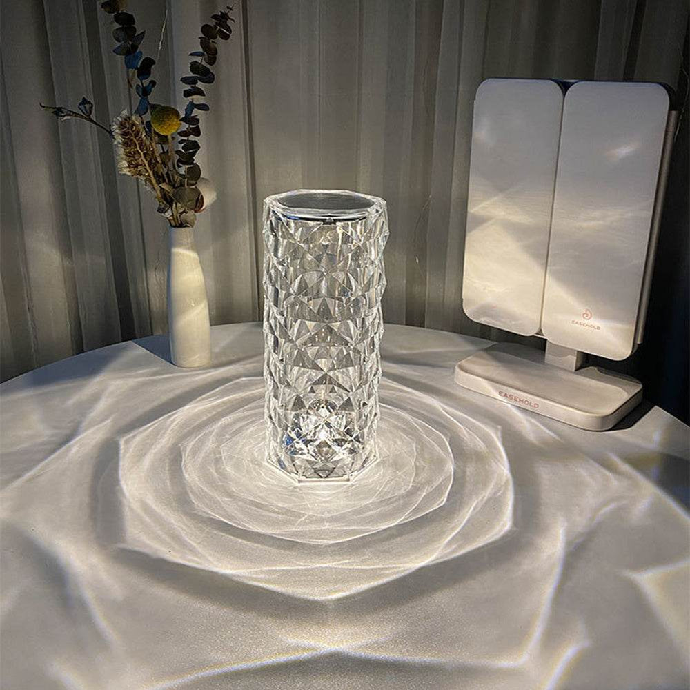 Nordic Crystal Lamp USB Table Lamps Bedroom Touch Dimming Atmosphere Diamond Night Light Rose Projector Lamp Decor - EX-STOCK Canada