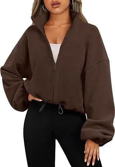 Women's Polar Fleece Sports Velvet Stand Collar Zipper Jacket - EX-STOCK Canada