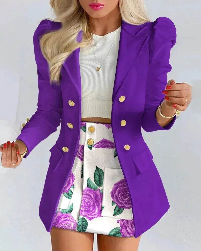 Women Slim fitted Formal Fashion Short Skirt suit co ord skirt set for women - EX-STOCK Canada