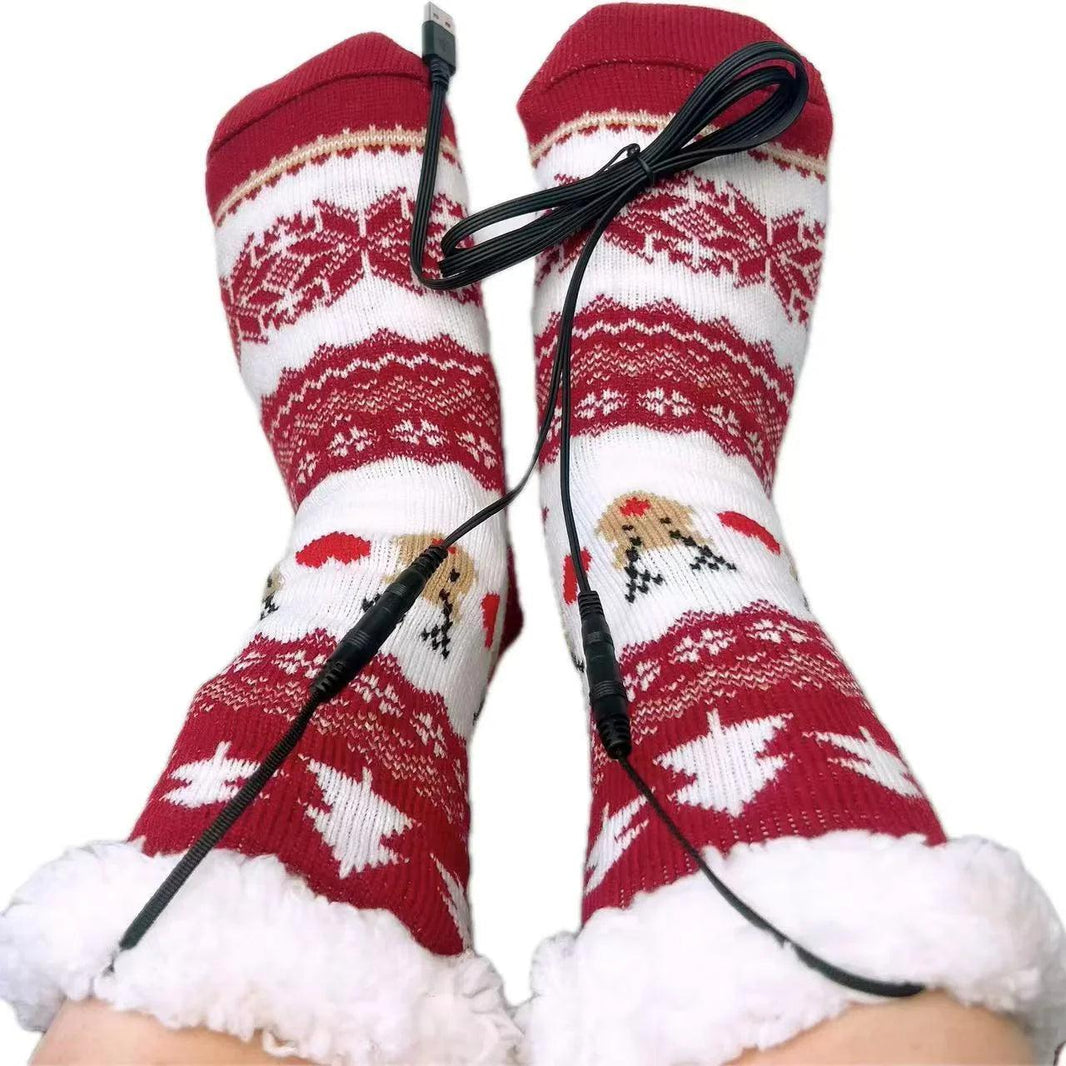 Calcetines de habitación con calefacción gruesos eléctricos USBEX-STOCK Canada