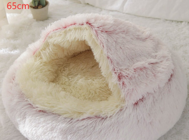 2 In 1 Dog And Cat Bed Pet Winter Bed Round Plush Warm Bed House Soft Long Plush Pets Bed Pet Products EX-STOCK Canada