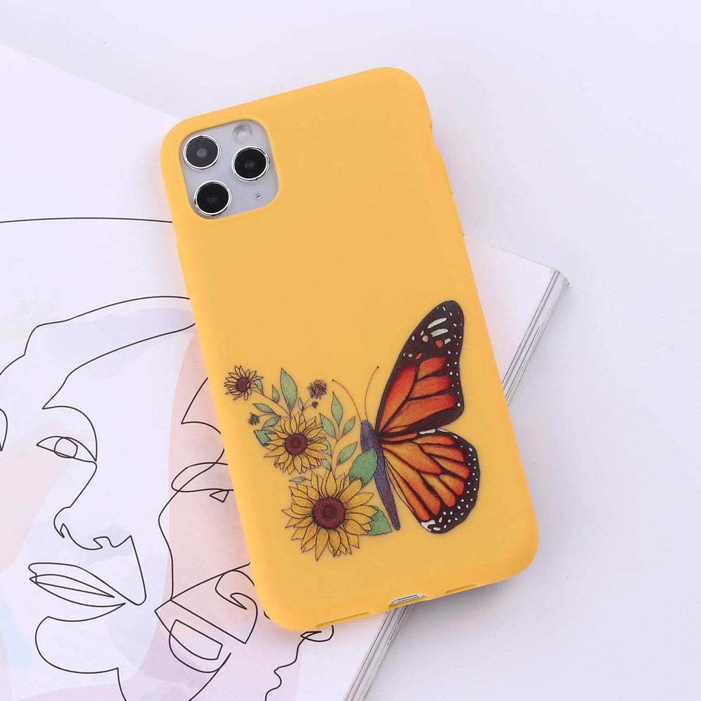Floral Printed Liquid Silicone mobile phone case Unisex - EX-STOCK Canada