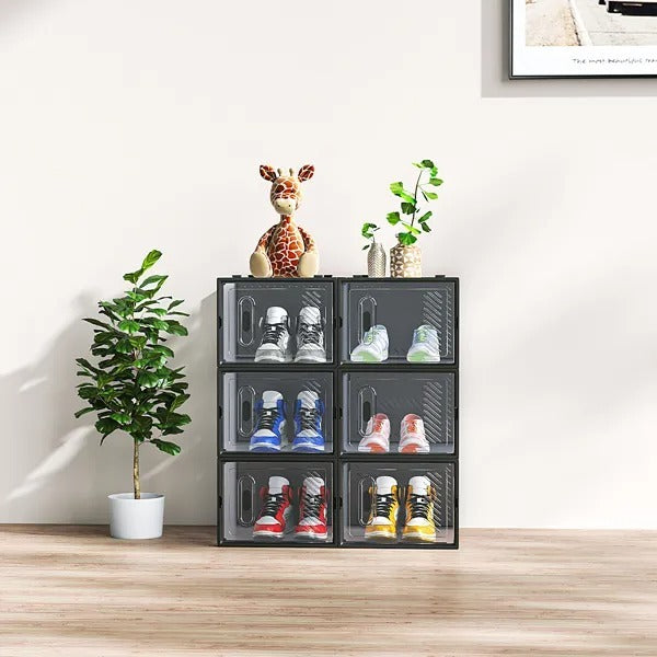 Black, Big Size, 6PCS, 36x28x21cm, Shoe Box, Plastic Mesh, Freely Combinable EX-STOCK