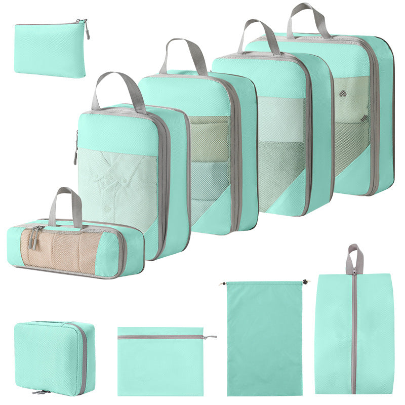 Lake blue compression packing cubes 5-piece set for travel
