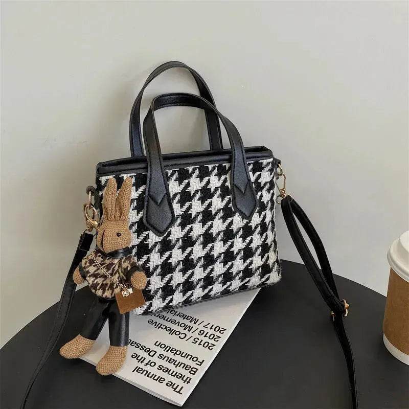 Fashion Houndstooth Shoulder Bags Portable Checkerboard Handbags All-match Messenger Crossbody Bag Women - EX-STOCK Canada