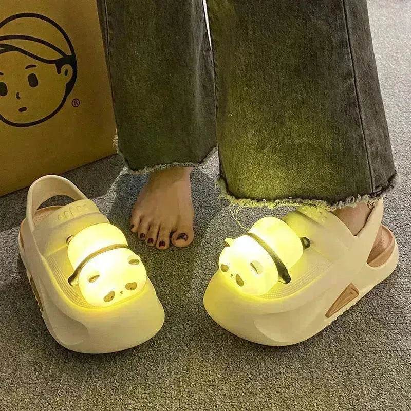 2025 Cute Slipper With Panda Lamp Summer Croc Sandals Femme Light Funny Woman Casual Home Slippers Shoes - EX-STOCK Canada