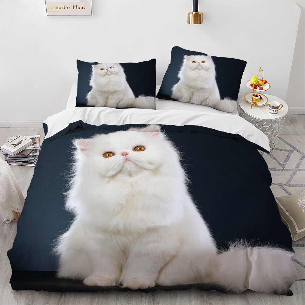 White Cute Cat Bedding Set Girl Ladies Bedroom Comfort Duvet Cover EX-STOCK Canada