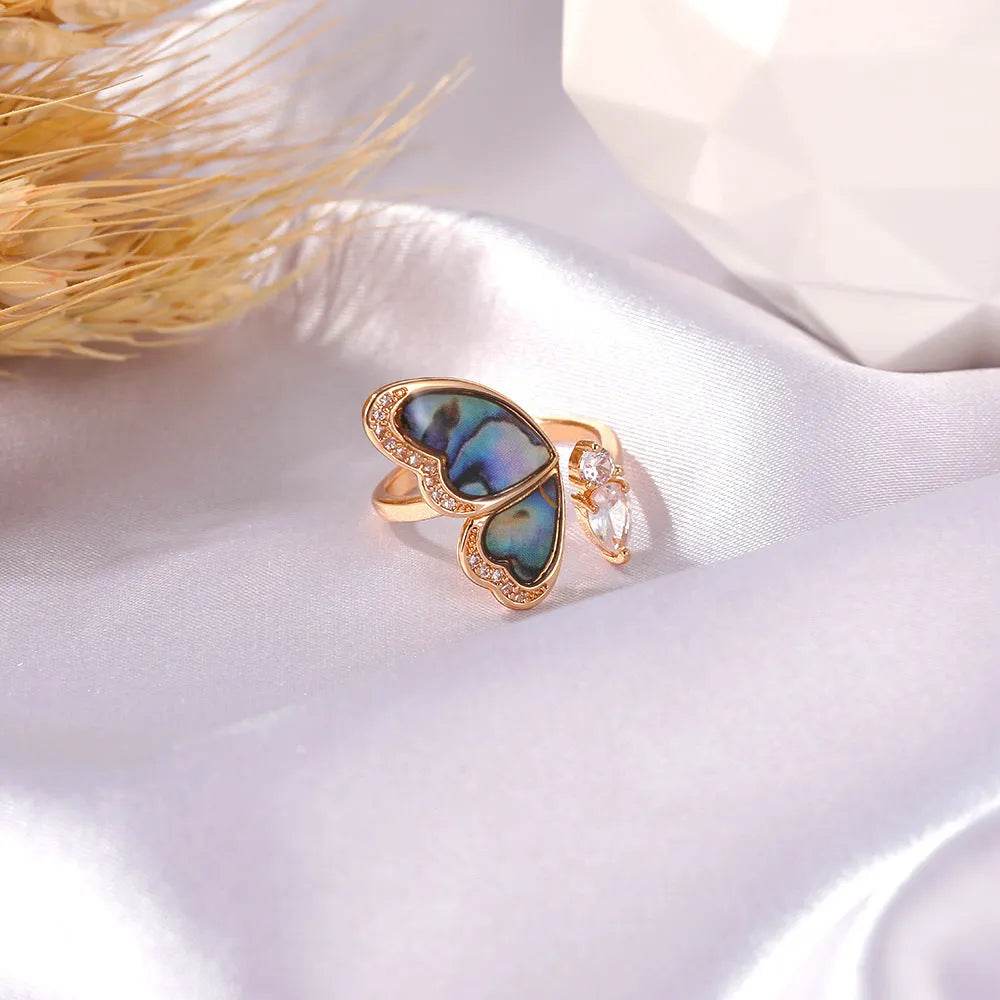 Ladies Fashion Seashell Wing Zircon Jewelry Ring for women - EX-STOCK Canada