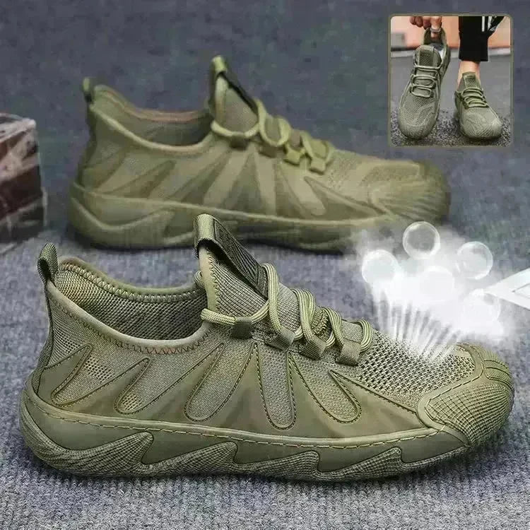 Breathable Mesh Sports Shoes Casual Lace-up Sneakers Men Non-slip Shoes - EX-STOCK CANADA