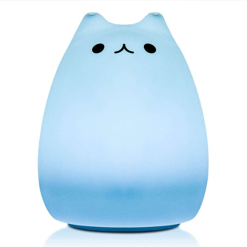Children Night Light, EECOO Cute Cat Lamp Soft Silicone Sensitive Tap Control Decompression Toy - EX-STOCK Canada