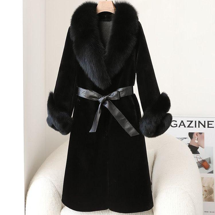 Cappotto Finto Visone Rinforzato Con Ampio Colletto In Pelliccia Per Donne - EX-STOCK Canada