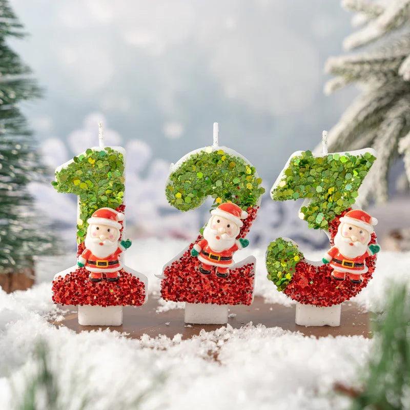 Santa Claus Digital Candle 0-9 Handmade Diy Decoration EX-STOCK Canada