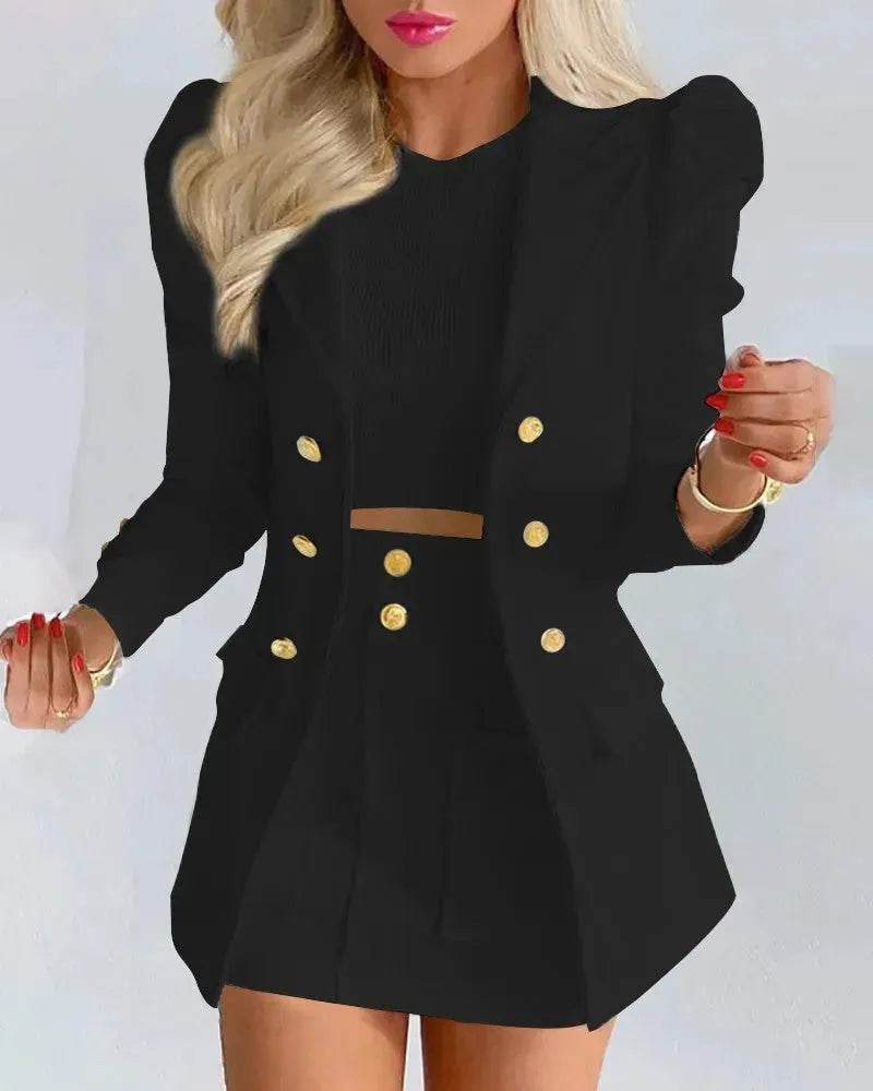 Women Slim fitted Formal Fashion Short Skirt suit co ord skirt set for women - EX-STOCK Canada