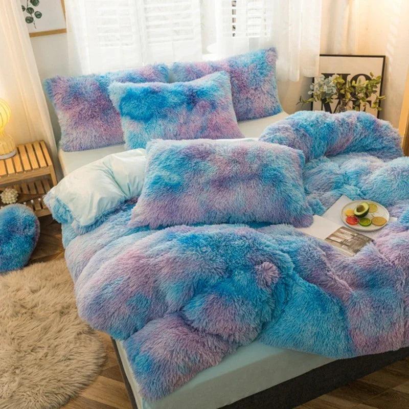 Mink Velvet Four Piece Set Long Plush Crystal Velvet Duvet Cover EX-STOCK Canada