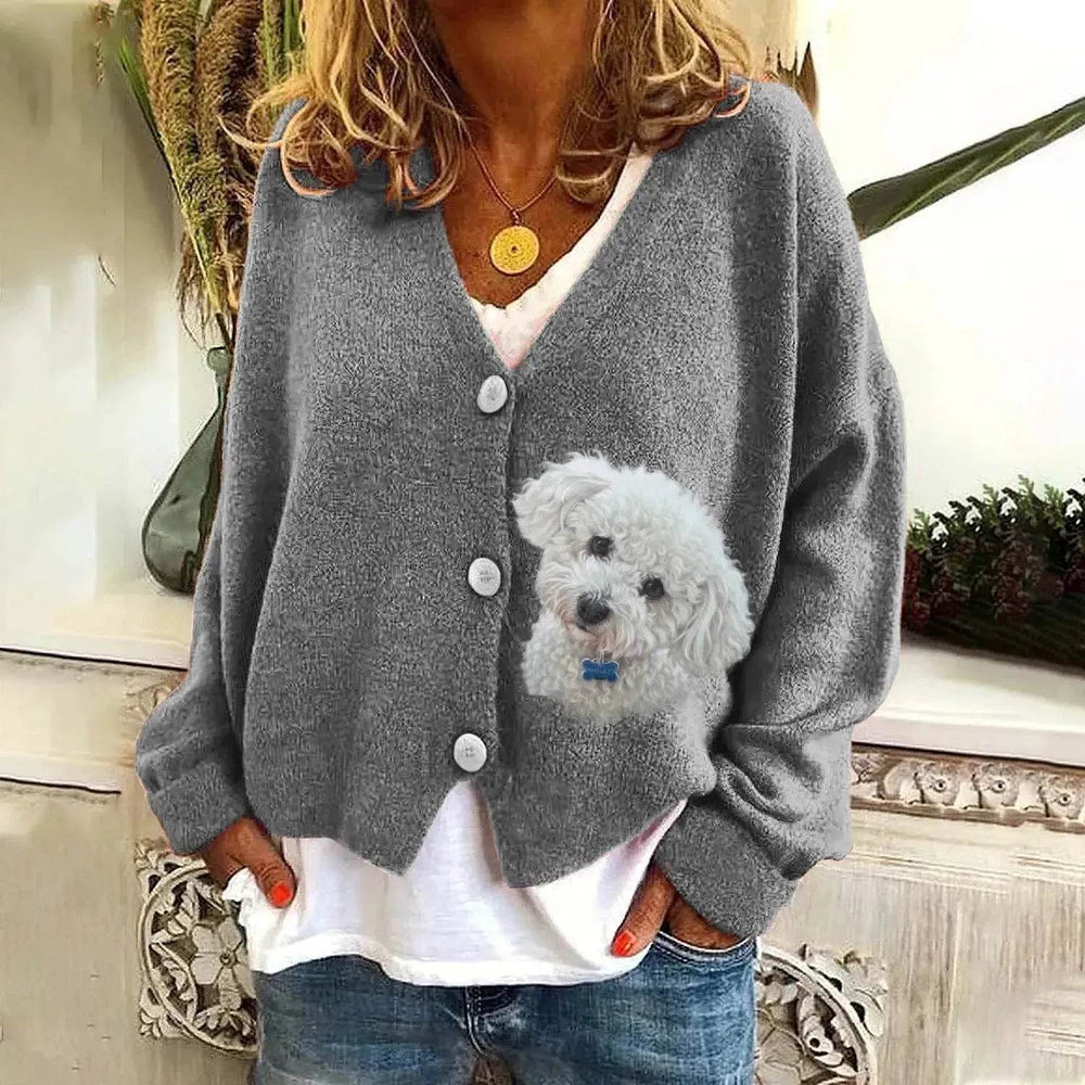 Christmas Abstract Printing Casual Cloak Coat Cardigan Sweater - EX-STOCK Canada