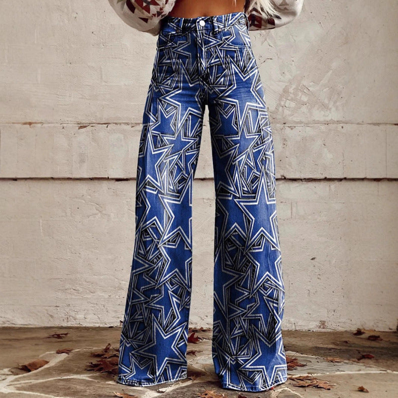 Women's Simple Pants With A Printed Pattern