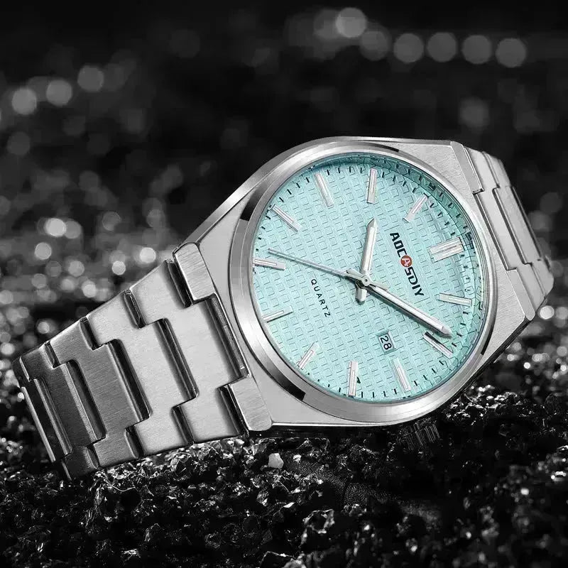 New Watch Men's Fashion Steel Belt Quartz Quartz Watch imperméable