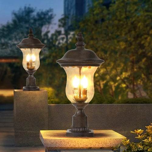 Vintage Outdoor Light Pole Lights, Waterproof Garden Patio Lights, Walkway & Driveway Lighting - One Piece No Bulb - EX-STOCK Canada